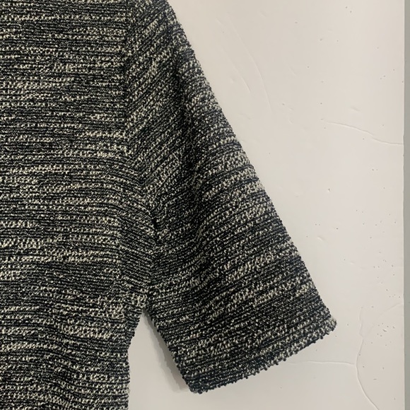 Banana Republic Women’s Black SS Sz 10 Boucle Tweed Textured Midi Dress Knit - Picture 4 of 12